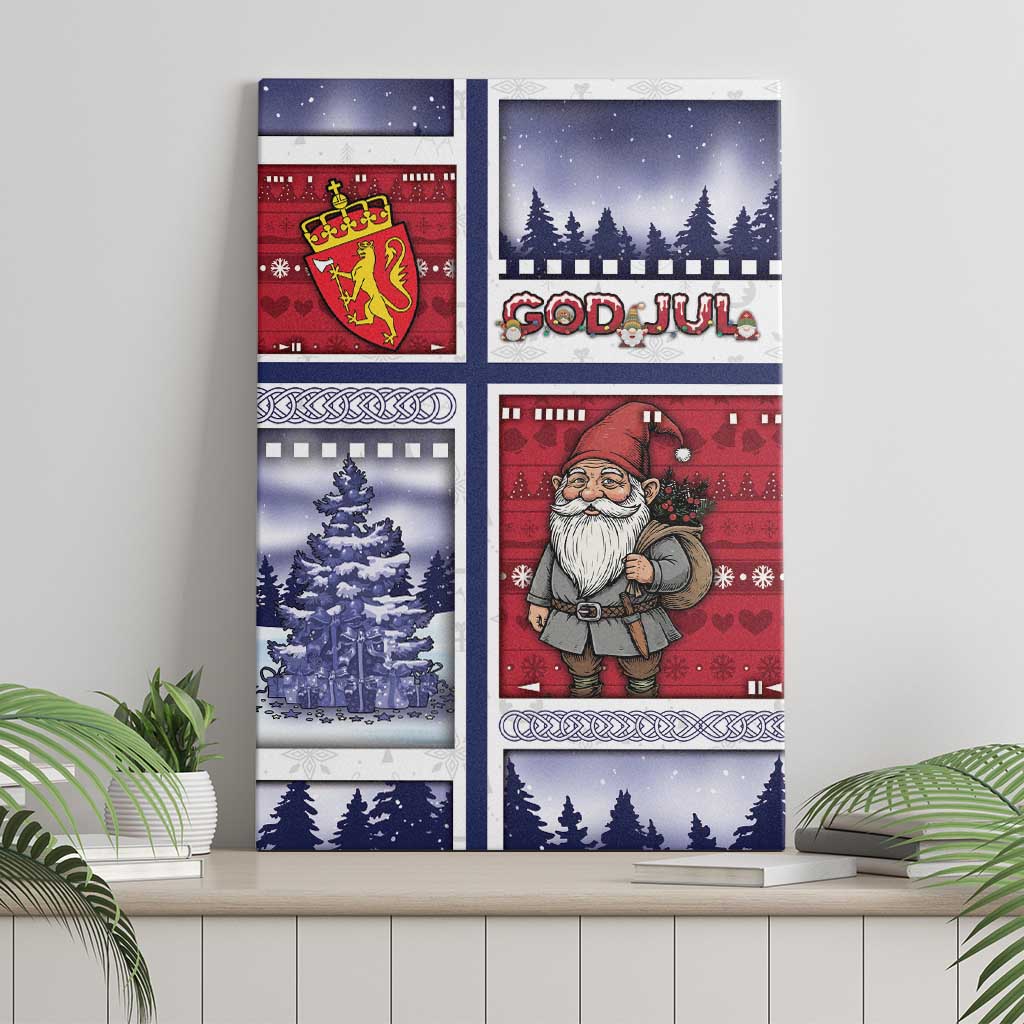 Norway Christmas Canvas Wall Art Julenisse God Jul - Wonder Print Shop