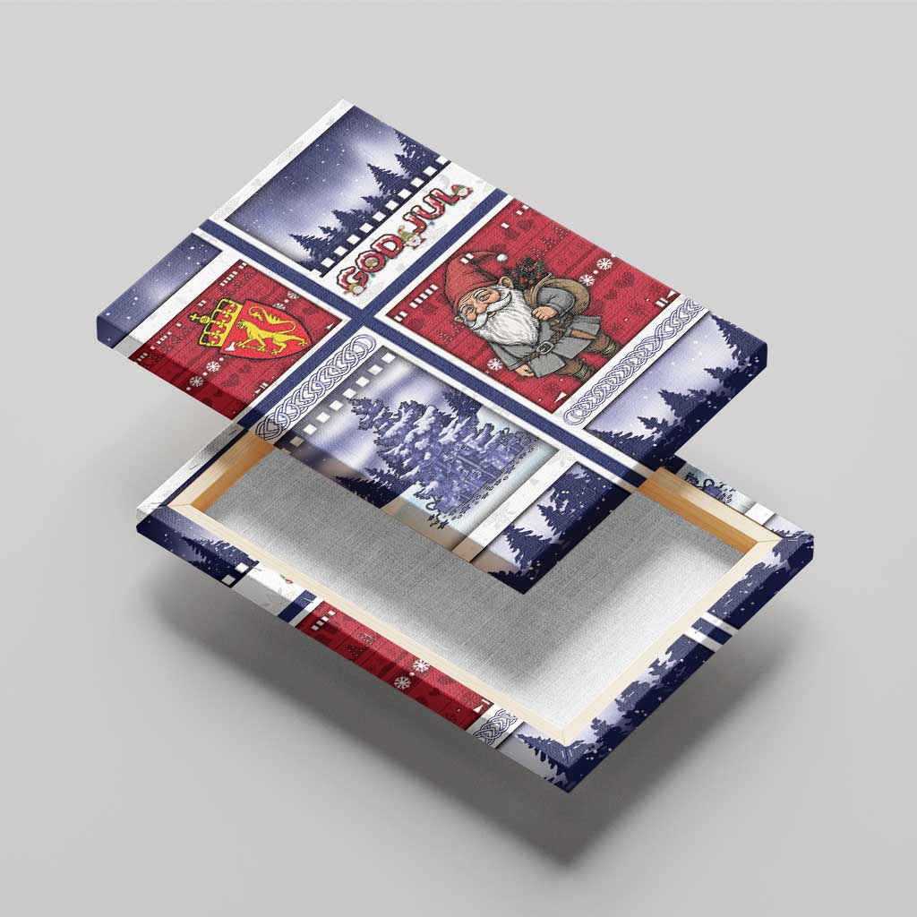 Norway Christmas Canvas Wall Art Julenisse God Jul - Wonder Print Shop