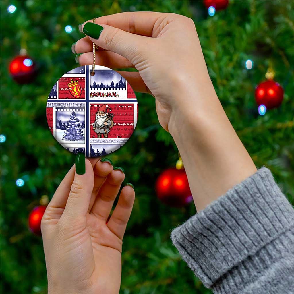 Norway Christmas Ceramic Ornament Julenisse God Jul - Wonder Print Shop