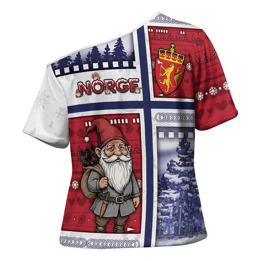 Norway Christmas Cross Shoulder Shirt Julenisse God Jul - Wonder Print Shop