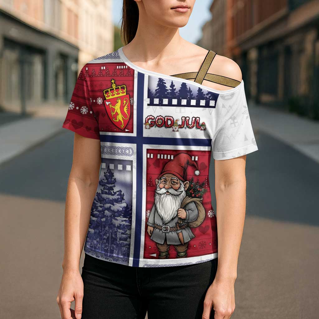 Norway Christmas Cross Shoulder Shirt Julenisse God Jul - Wonder Print Shop