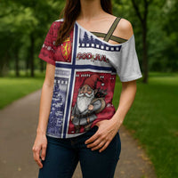Norway Christmas Cross Shoulder Shirt Julenisse God Jul - Wonder Print Shop