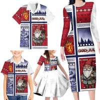 Norway Christmas Family Matching Long Sleeve Bodycon Dress and Hawaiian Shirt Julenisse God Jul - Wonder Print Shop