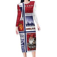 Norway Christmas Family Matching Long Sleeve Bodycon Dress and Hawaiian Shirt Julenisse God Jul - Wonder Print Shop