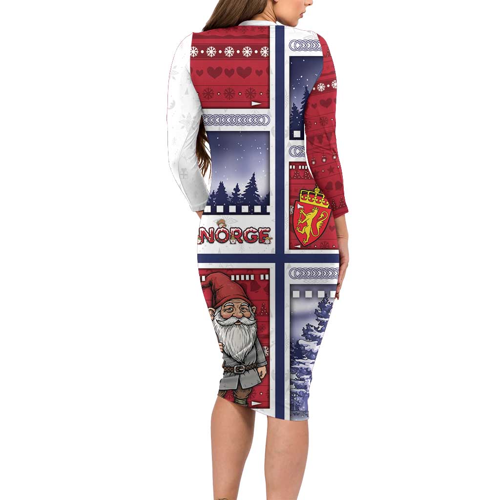 Norway Christmas Family Matching Long Sleeve Bodycon Dress and Hawaiian Shirt Julenisse God Jul - Wonder Print Shop