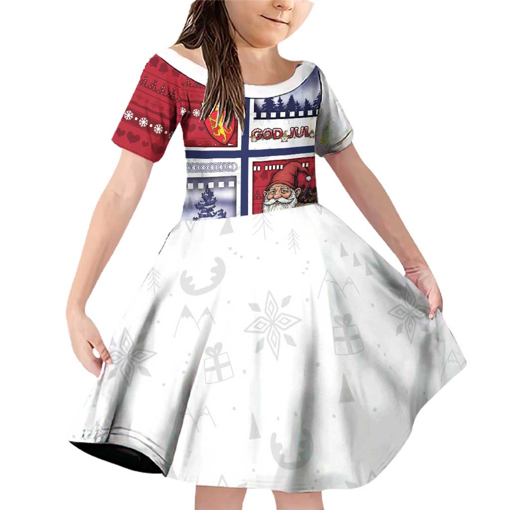 Norway Christmas Family Matching Off Shoulder Short Dress and Hawaiian Shirt Julenisse God Jul - Wonder Print Shop