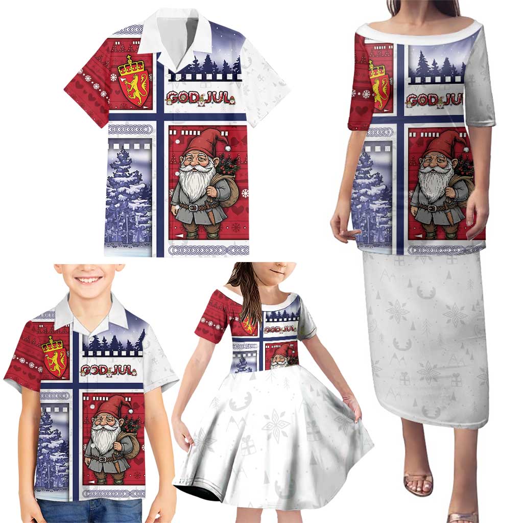 Norway Christmas Family Matching Puletasi and Hawaiian Shirt Julenisse God Jul - Wonder Print Shop
