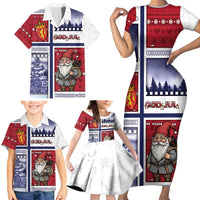 Norway Christmas Family Matching Short Sleeve Bodycon Dress and Hawaiian Shirt Julenisse God Jul - Wonder Print Shop