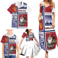 Norway Christmas Family Matching Summer Maxi Dress and Hawaiian Shirt Julenisse God Jul - Wonder Print Shop