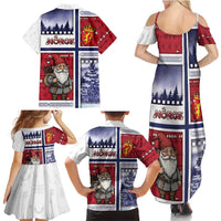 Norway Christmas Family Matching Summer Maxi Dress and Hawaiian Shirt Julenisse God Jul - Wonder Print Shop