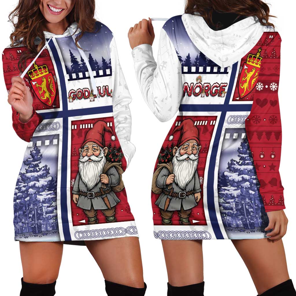 Norway Christmas Hoodie Dress Julenisse God Jul - Wonder Print Shop