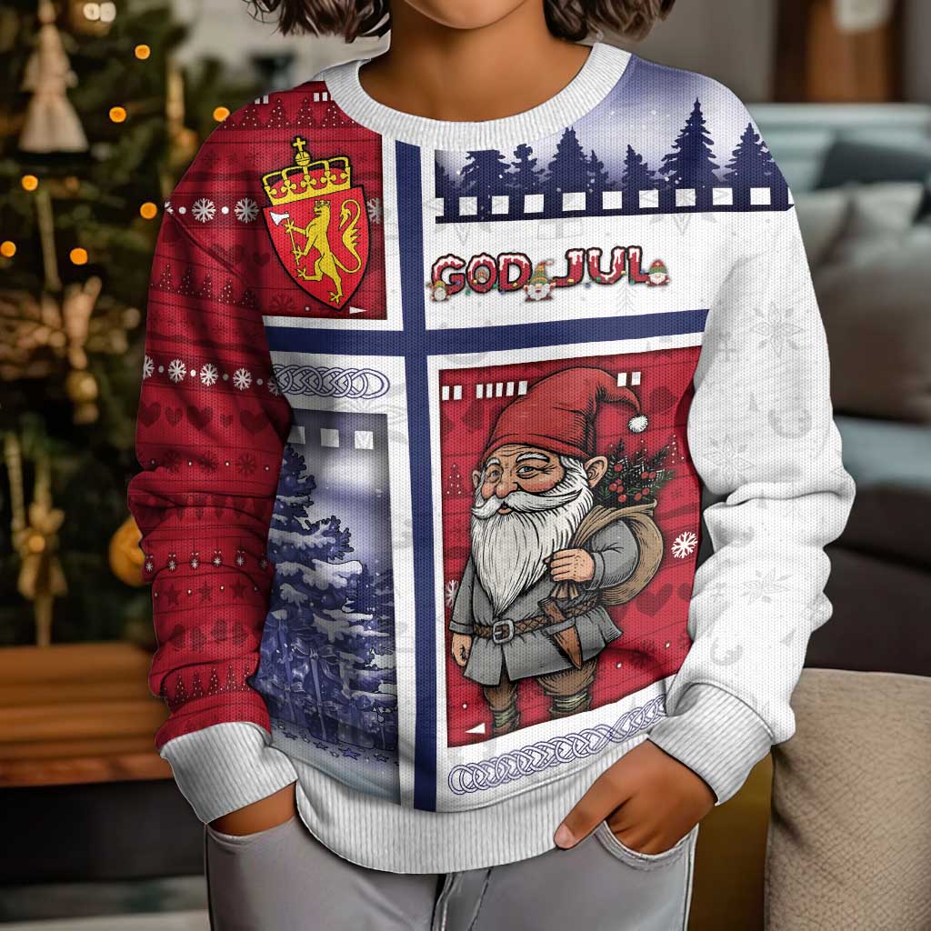 Norway Christmas Kid Ugly Christmas Sweater Julenisse God Jul - Wonder Print Shop