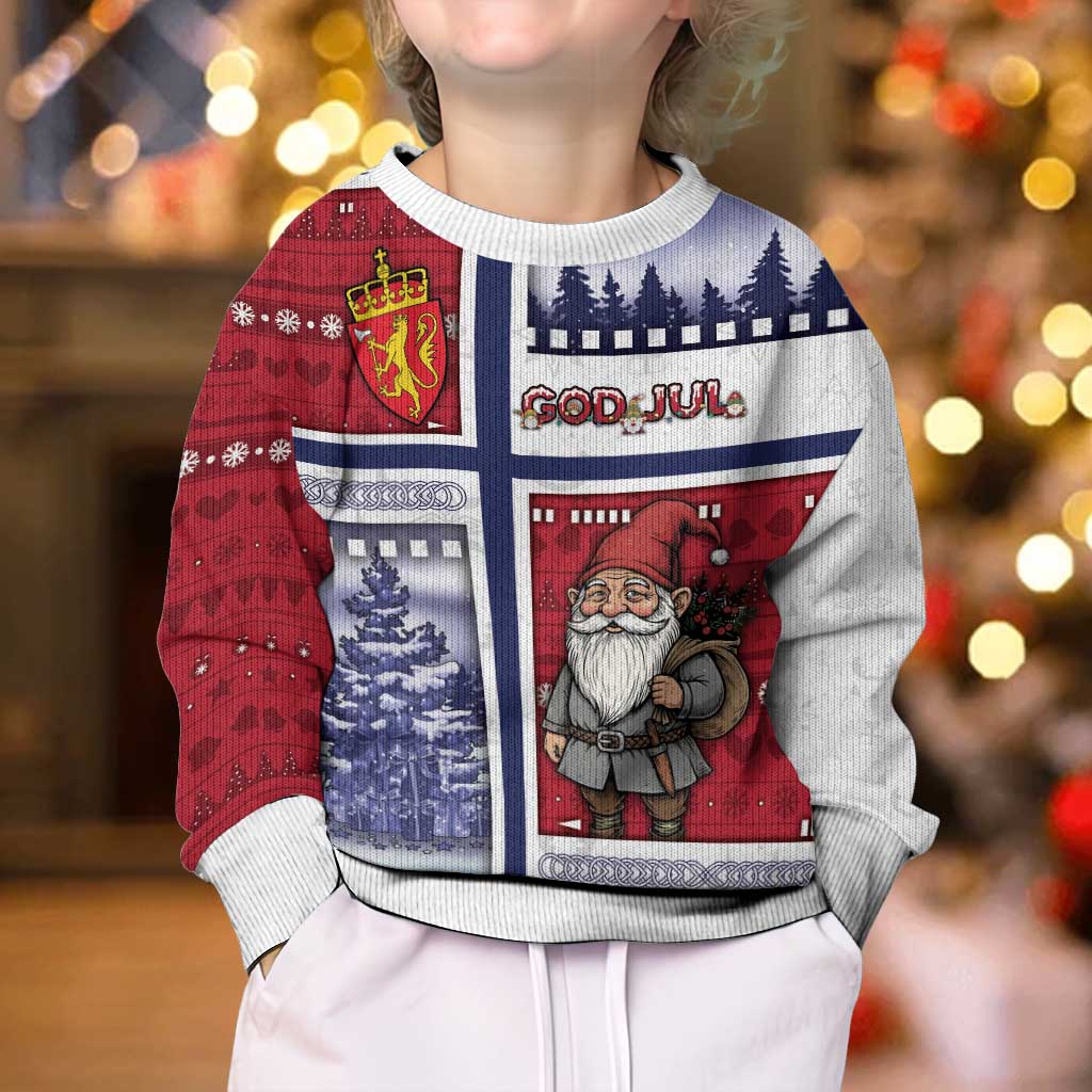 Norway Christmas Kid Ugly Christmas Sweater Julenisse God Jul - Wonder Print Shop
