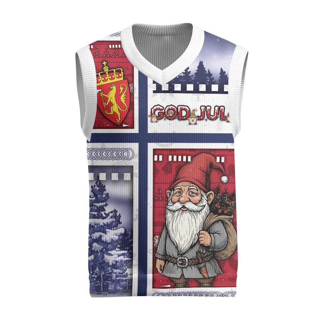 Norway Christmas Knitted V-Neck Vest Julenisse God Jul - Wonder Print Shop