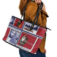 Norway Christmas Leather Tote Bag Julenisse God Jul - Wonder Print Shop