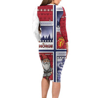 Norway Christmas Long Sleeve Bodycon Dress Julenisse God Jul - Wonder Print Shop