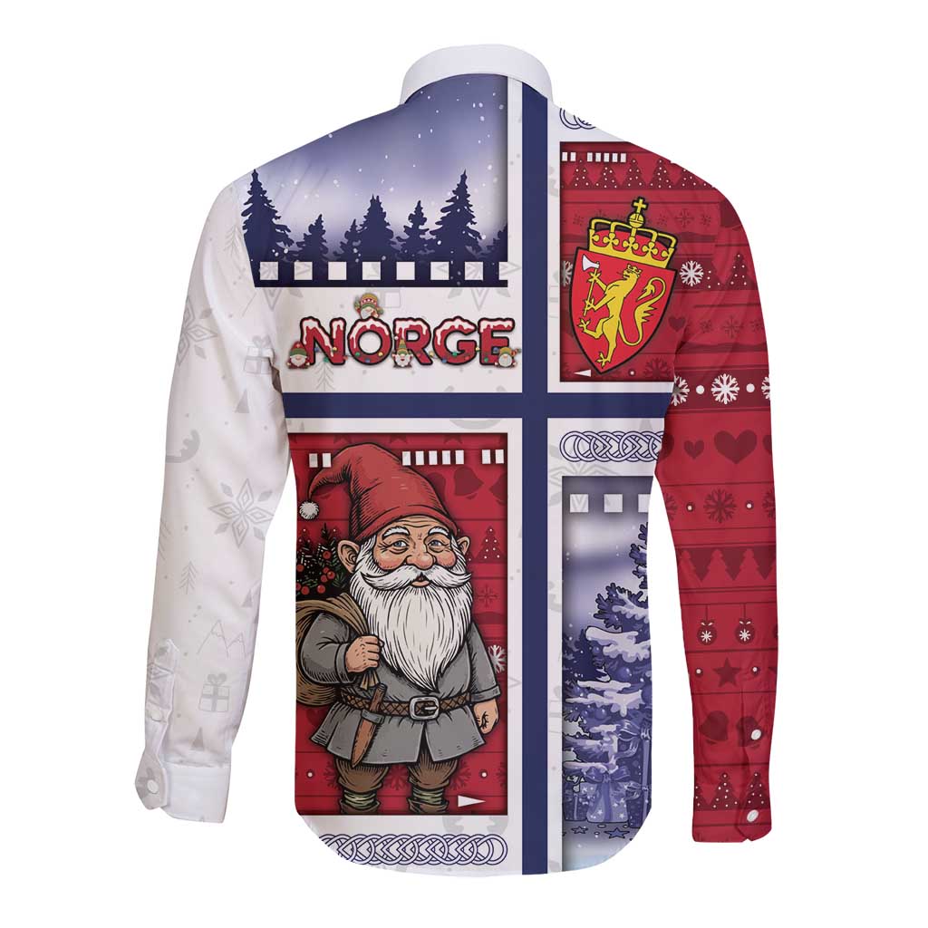 Norway Christmas Long Sleeve Button Shirt Julenisse God Jul - Wonder Print Shop