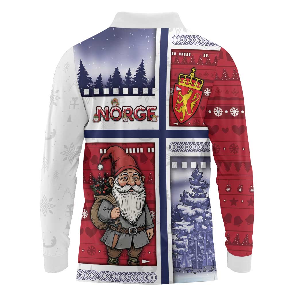 Norway Christmas Long Sleeve Polo Shirt Julenisse God Jul - Wonder Print Shop