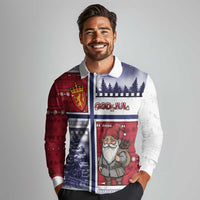 Norway Christmas Long Sleeve Polo Shirt Julenisse God Jul - Wonder Print Shop