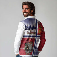 Norway Christmas Long Sleeve Polo Shirt Julenisse God Jul - Wonder Print Shop