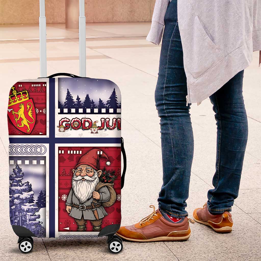 Norway Christmas Luggage Cover Julenisse God Jul - Wonder Print Shop