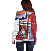 Norway Christmas Off Shoulder Sweater Julenisse God Jul - Wonder Print Shop