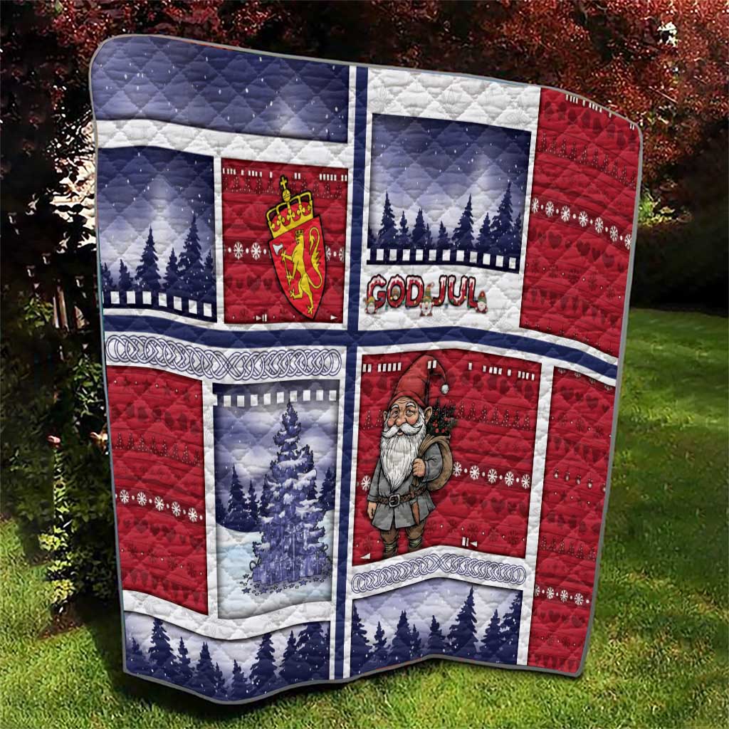 Norway Christmas Quilt Julenisse God Jul - Wonder Print Shop