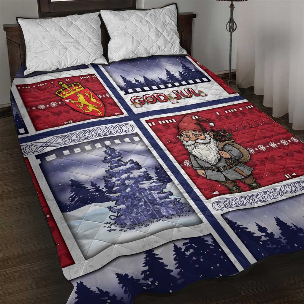 Norway Christmas Quilt Bed Set Julenisse God Jul - Wonder Print Shop