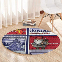 Norway Christmas Round Carpet Julenisse God Jul - Wonder Print Shop