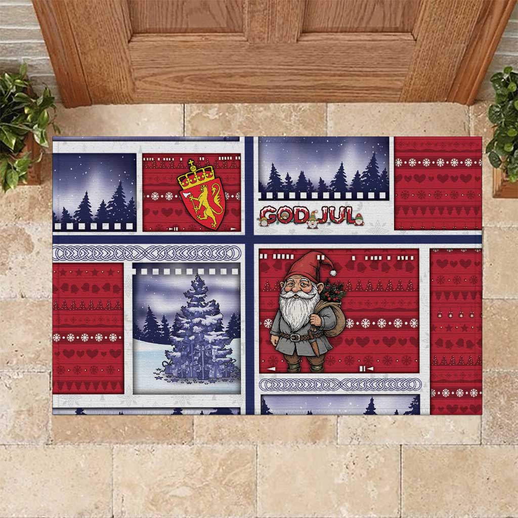 Norway Christmas Rubber Doormat Julenisse God Jul - Wonder Print Shop