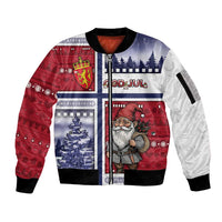 Norway Christmas Sleeve Zip Bomber Jacket Julenisse God Jul - Wonder Print Shop