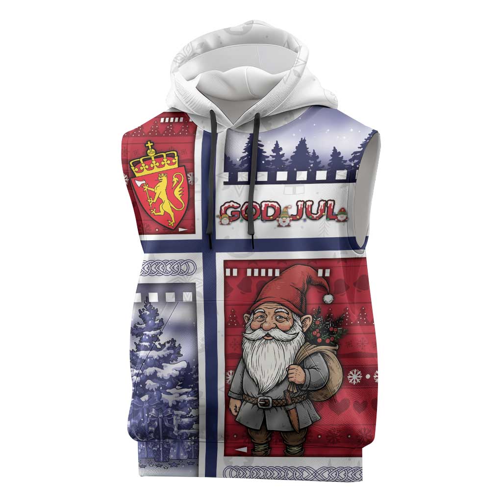 Norway Christmas Sleeveless Hoodie Julenisse God Jul - Wonder Print Shop