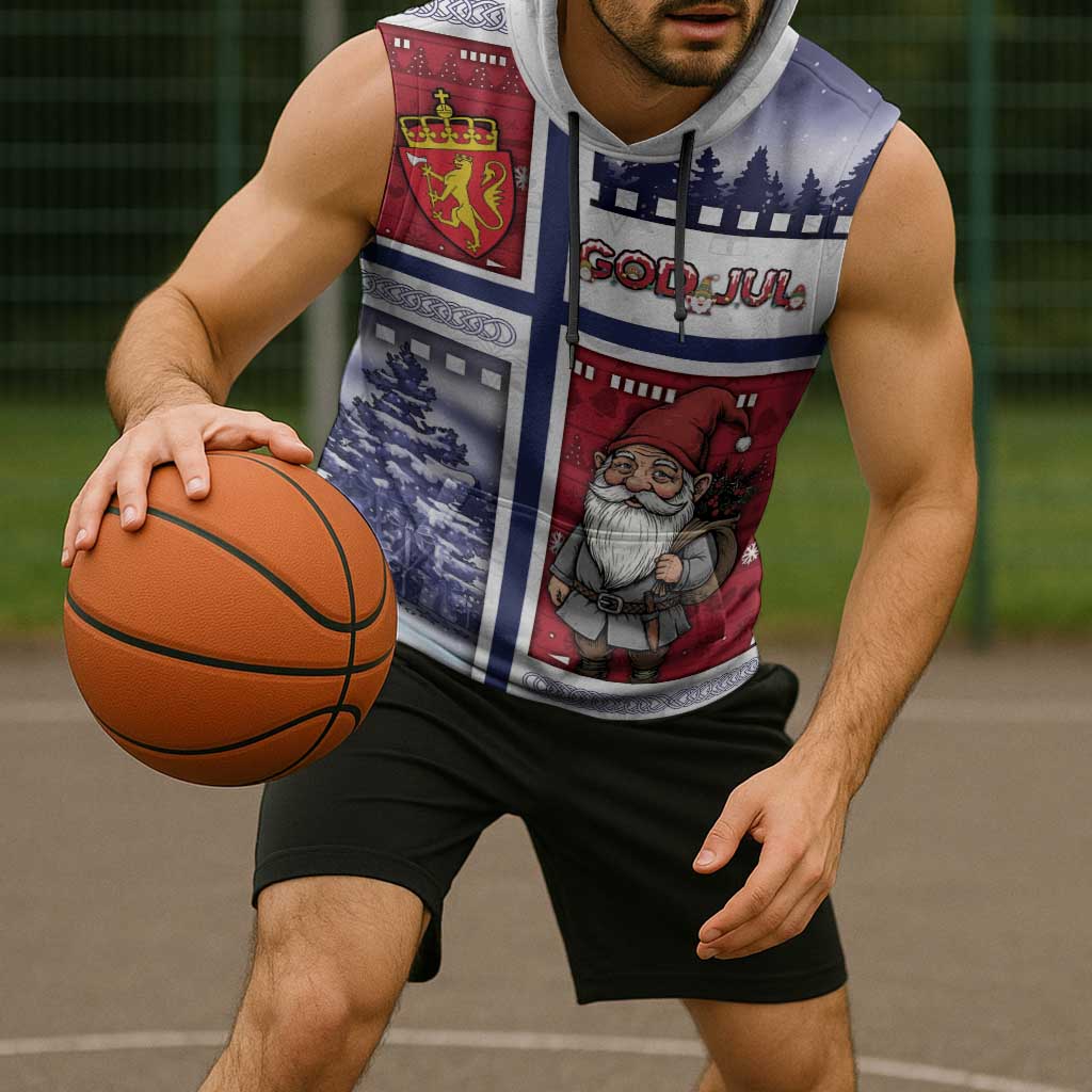 Norway Christmas Sleeveless Hoodie Julenisse God Jul - Wonder Print Shop