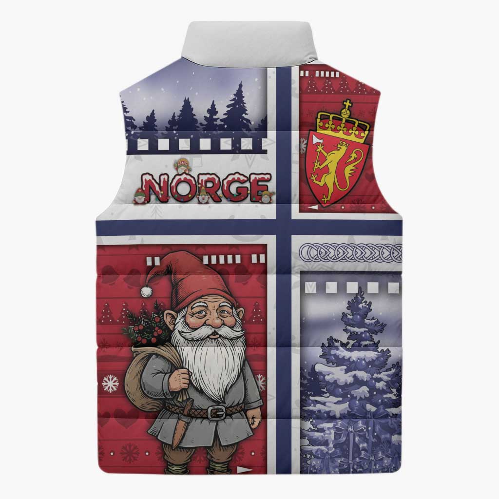 Norway Christmas Sleeveless Puffer Jacket Julenisse God Jul - Wonder Print Shop
