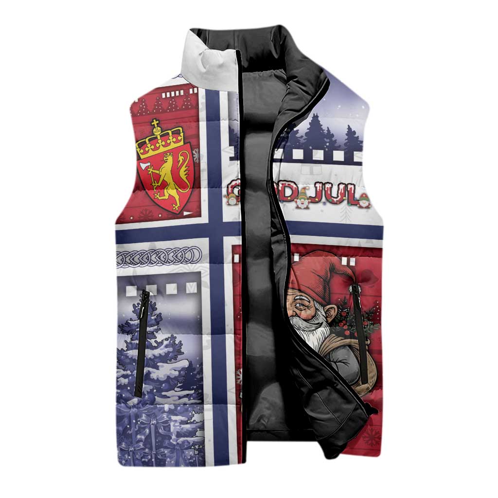 Norway Christmas Sleeveless Puffer Jacket Julenisse God Jul - Wonder Print Shop