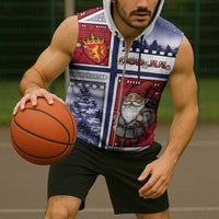 Norway Christmas Sleeveless Zip Hoodie Julenisse God Jul - Wonder Print Shop