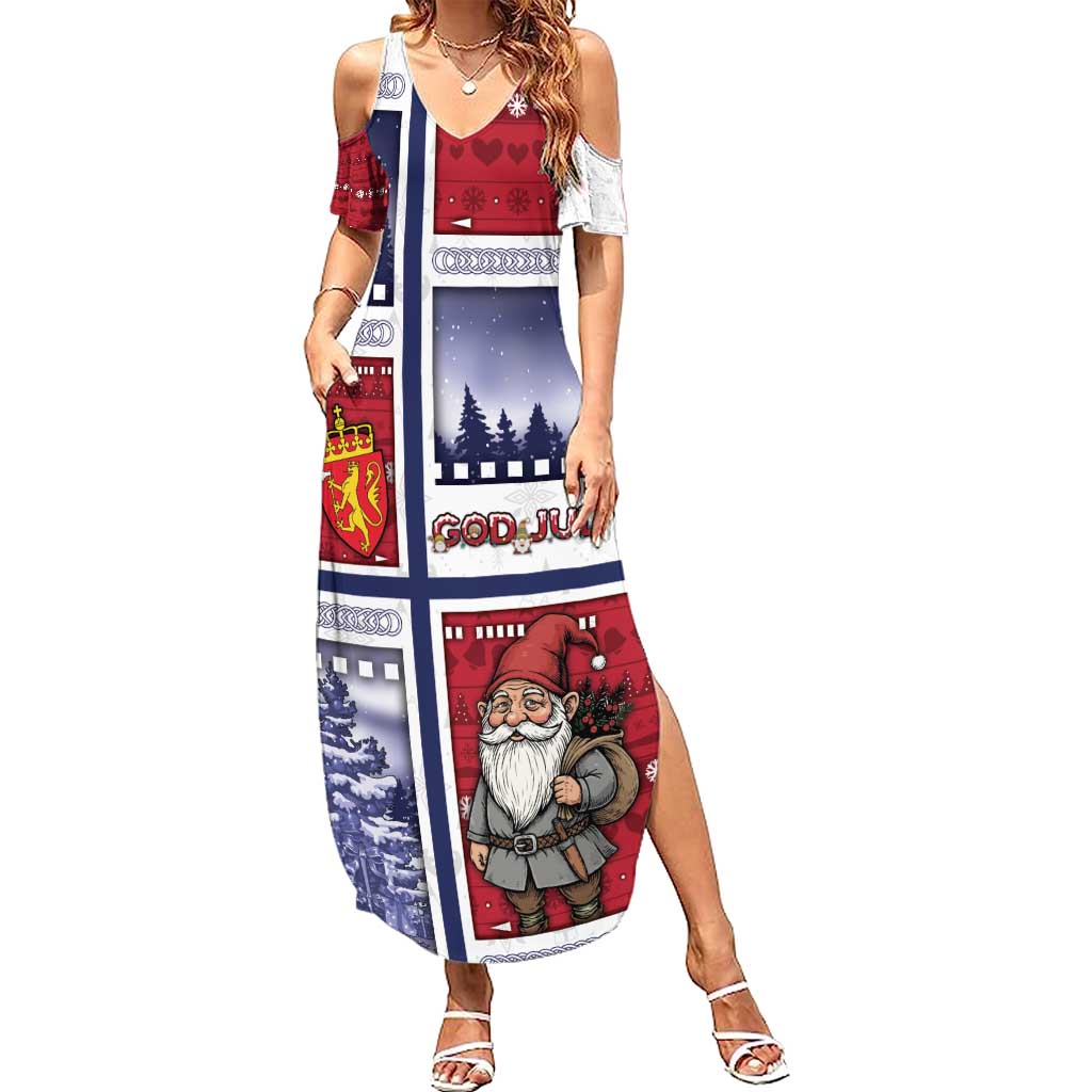 Norway Christmas Summer Maxi Dress Julenisse God Jul - Wonder Print Shop