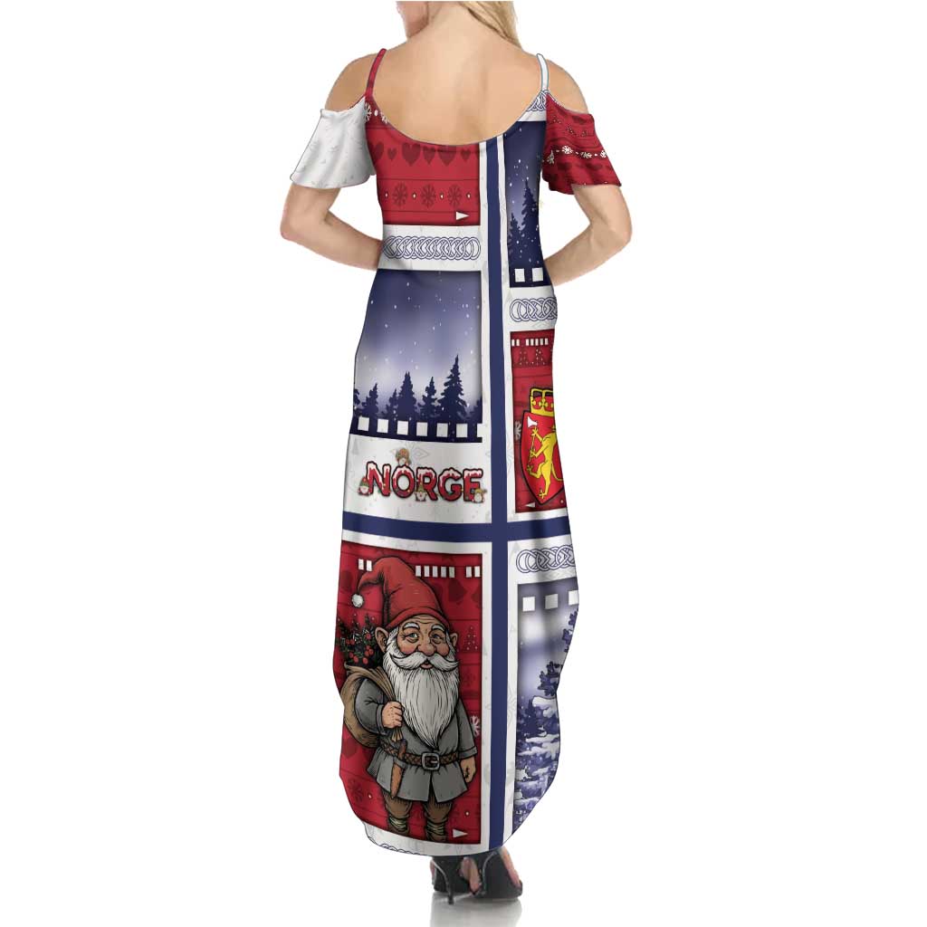 Norway Christmas Summer Maxi Dress Julenisse God Jul - Wonder Print Shop