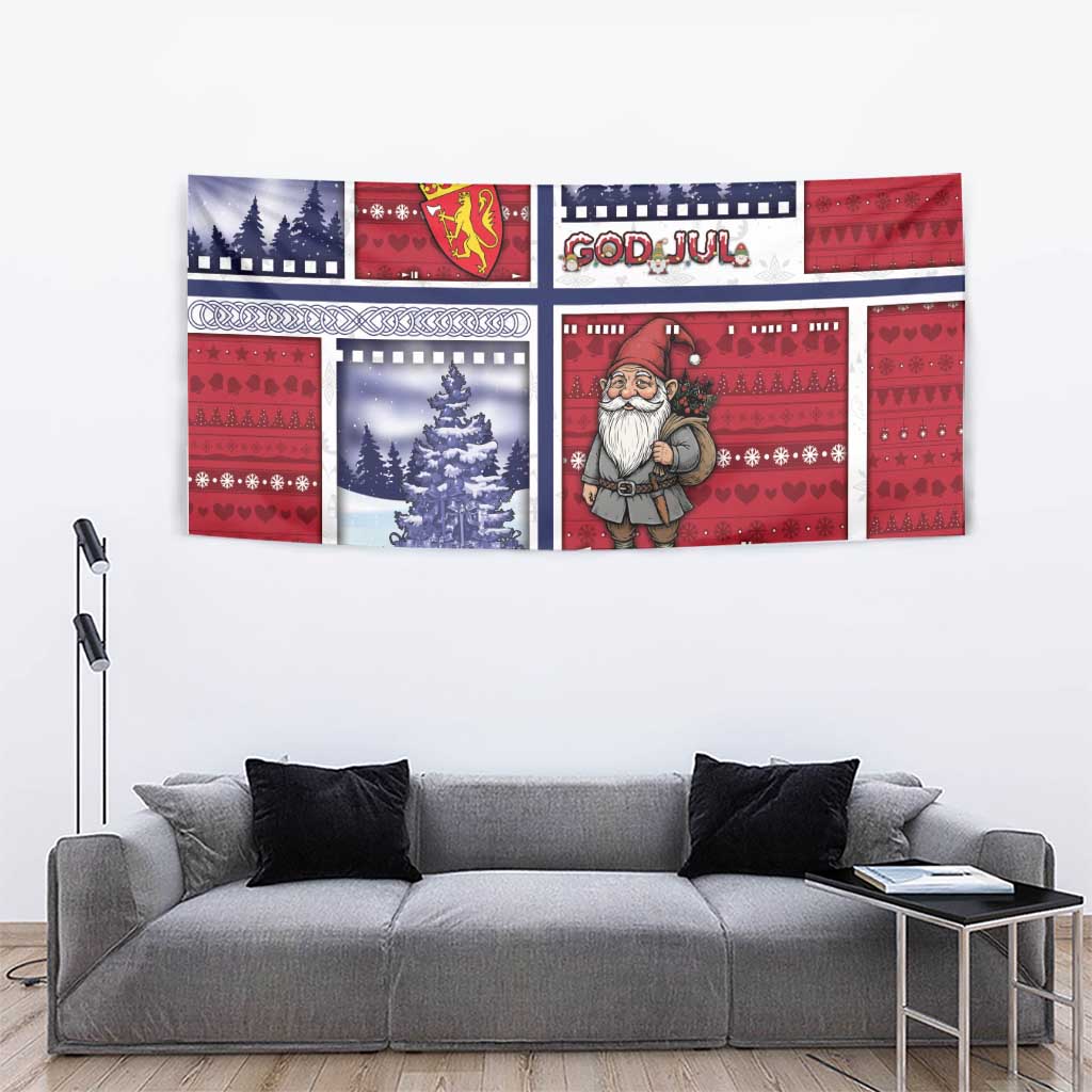 Norway Christmas Tapestry Julenisse God Jul - Wonder Print Shop