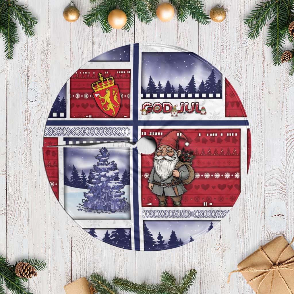 Norway Christmas Tree Skirt Julenisse God Jul - Wonder Print Shop