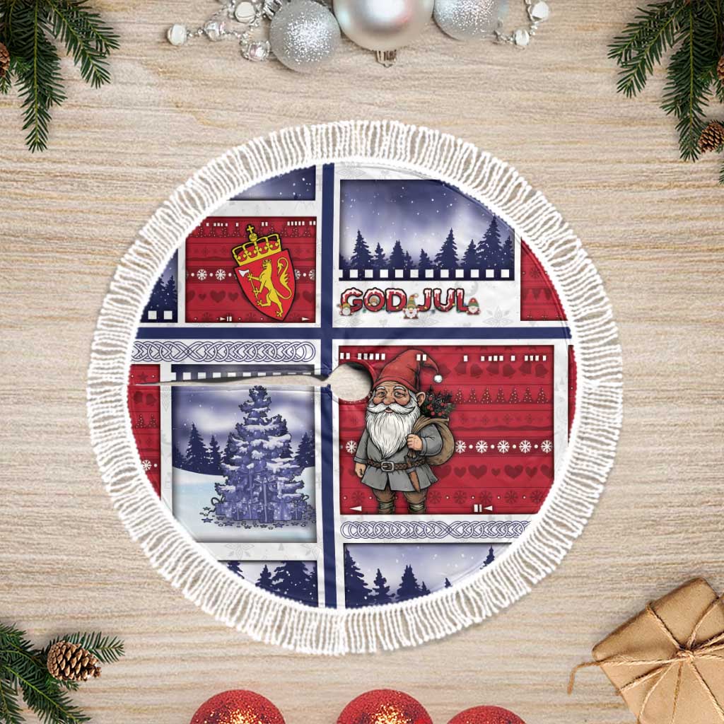 Norway Christmas Tree Skirt Julenisse God Jul - Wonder Print Shop