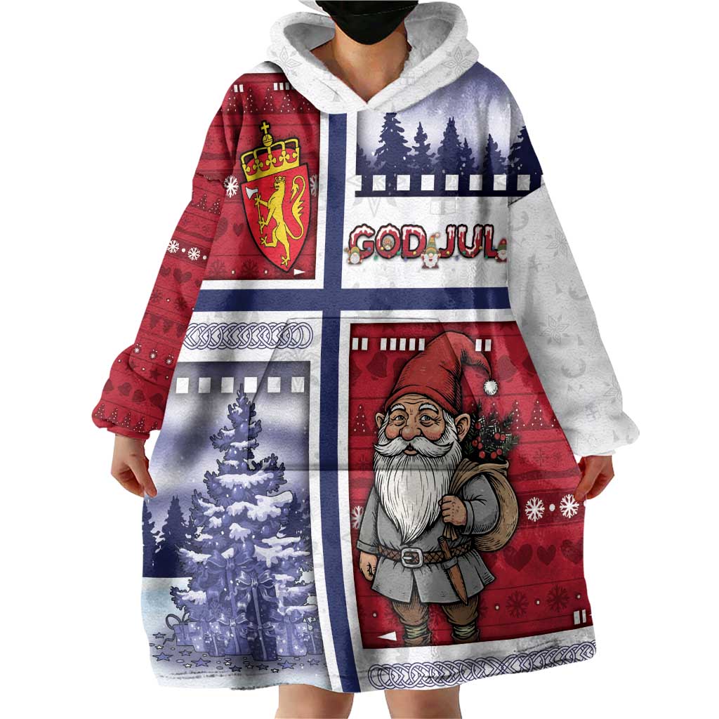 Norway Christmas Wearable Blanket Hoodie Julenisse God Jul - Wonder Print Shop