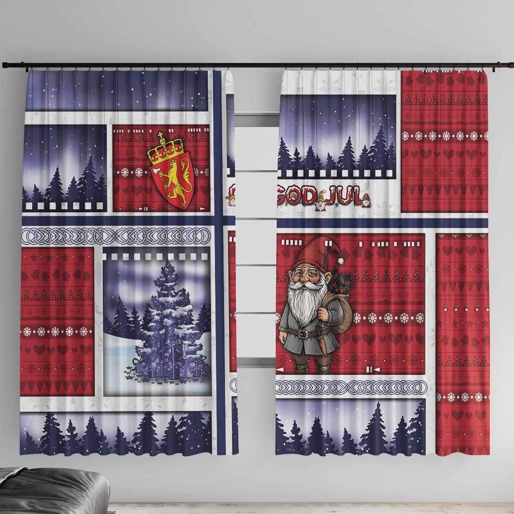 Norway Christmas Window Curtain Julenisse God Jul - Wonder Print Shop