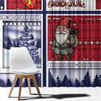 Norway Christmas Window Curtain Julenisse God Jul - Wonder Print Shop