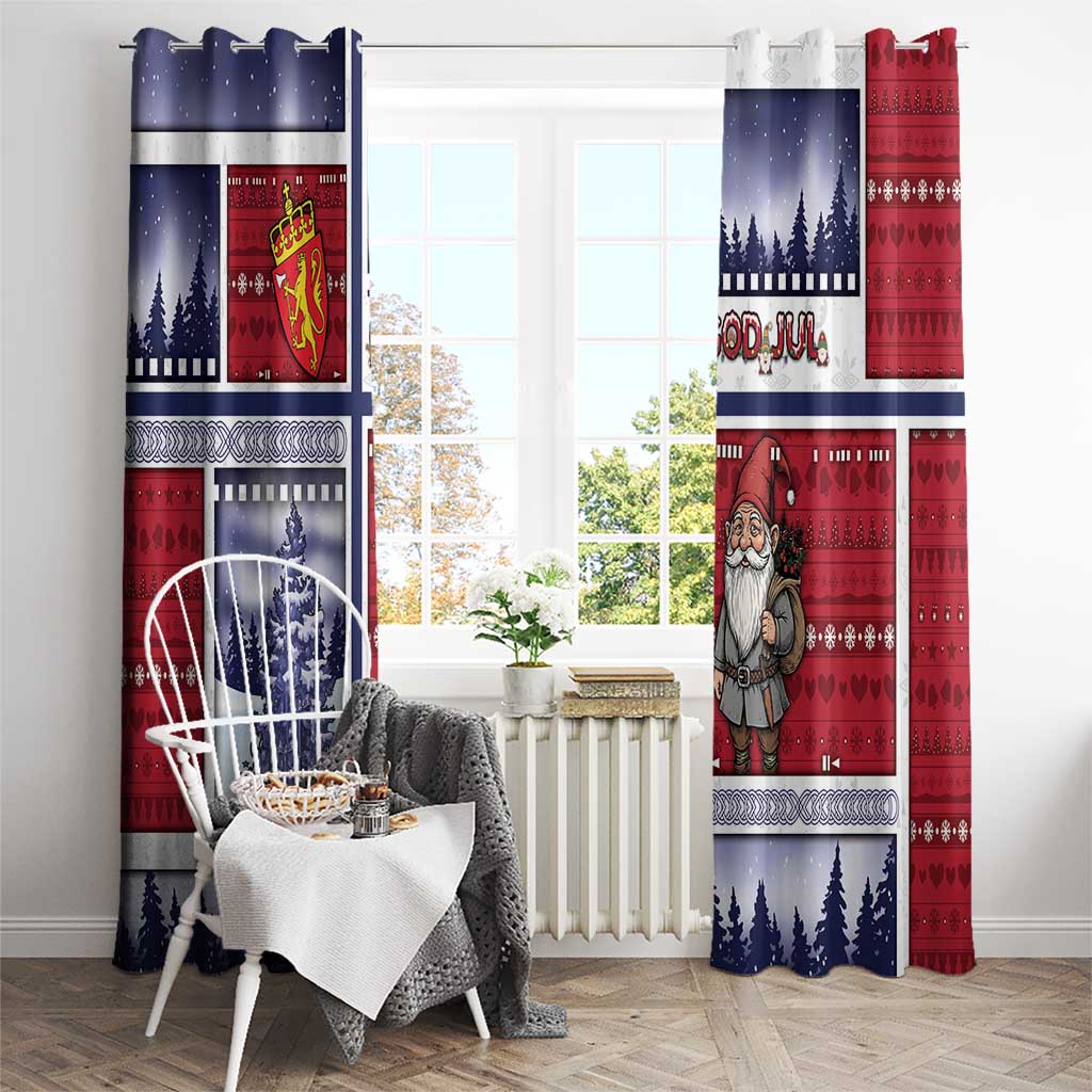 Norway Christmas Window Curtain Julenisse God Jul - Wonder Print Shop