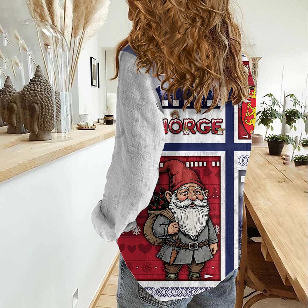 Norway Christmas Women Casual Shirt Julenisse God Jul - Wonder Print Shop
