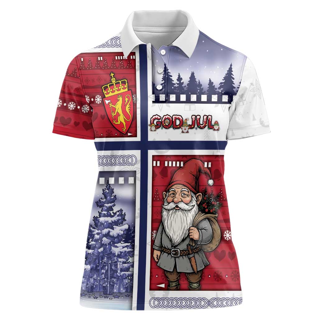 Norway Christmas Women Polo Shirt Julenisse God Jul - Wonder Print Shop