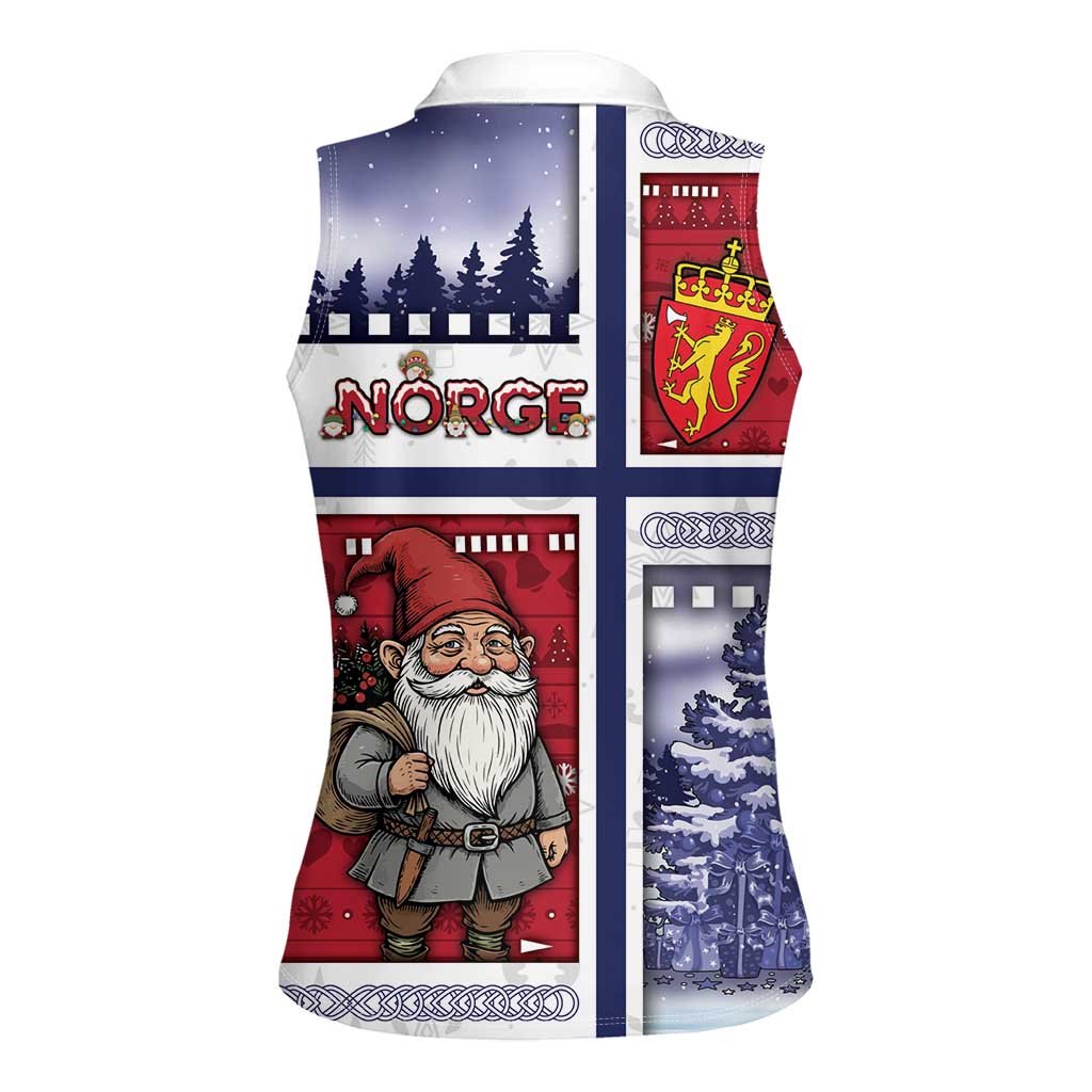 Norway Christmas Women Sleeveless Polo Shirt Julenisse God Jul - Wonder Print Shop