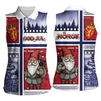 Norway Christmas Women Sleeveless Polo Shirt Julenisse God Jul - Wonder Print Shop