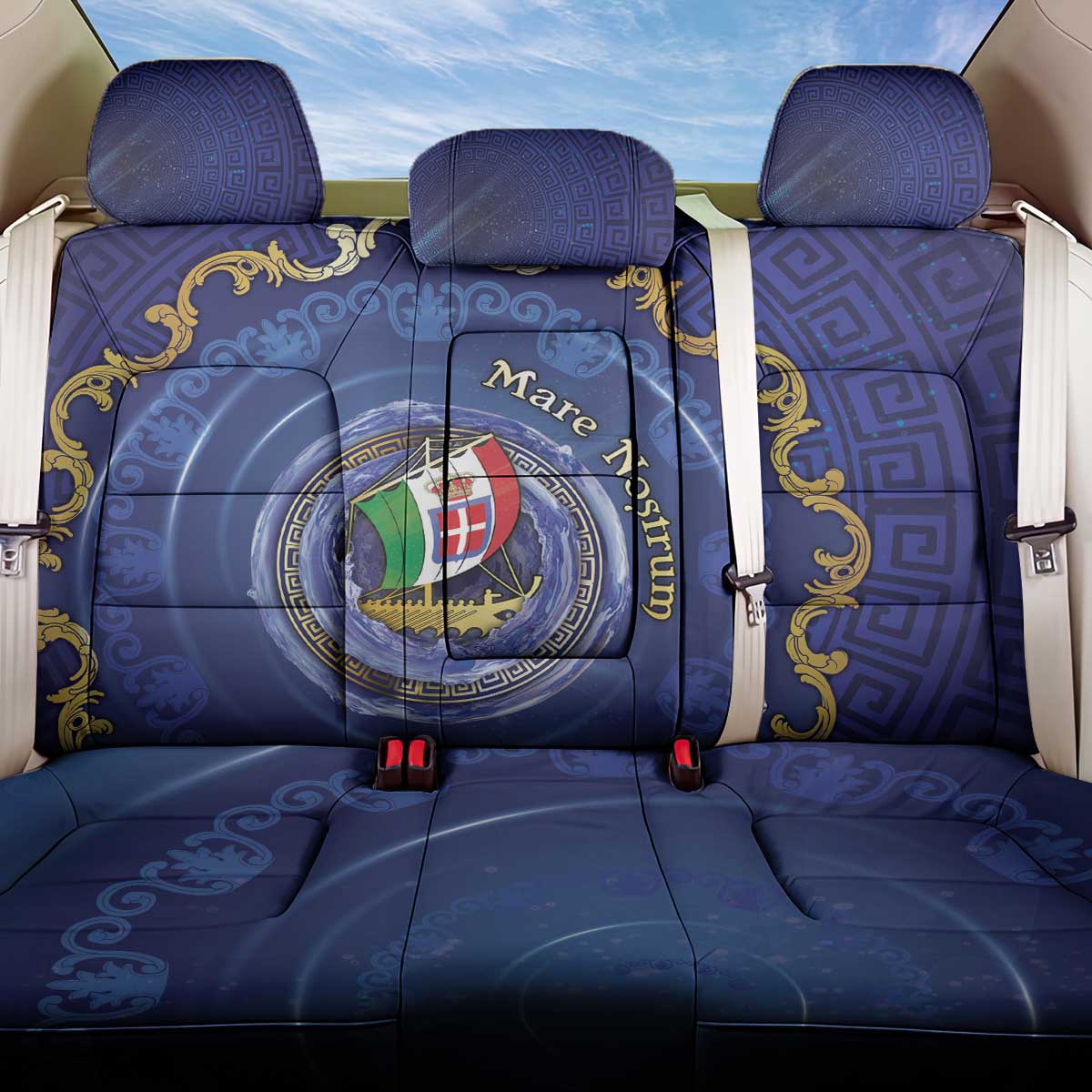 Italian Empire Back Car Seat Cover Concept Of Mare Nostrum - Wonder Print Shop